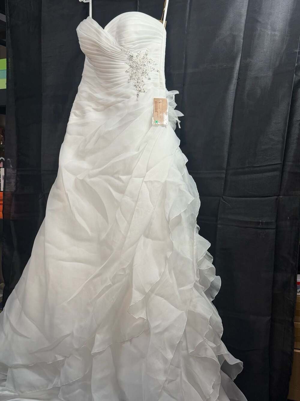 Demetrios Satin Organza Beaded Wedding Dress Style 3172 Size 12